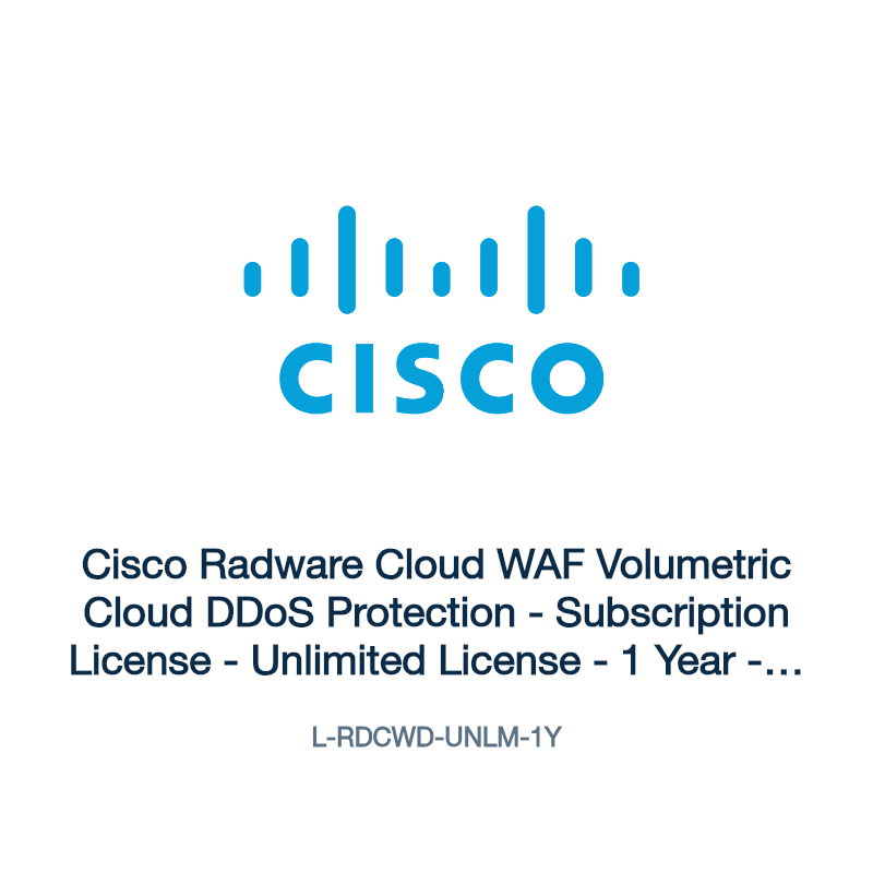 L-RDCWD-UNLM-1Y: Cisco Radware Cloud WAF Volumetric Cloud DDoS Protection