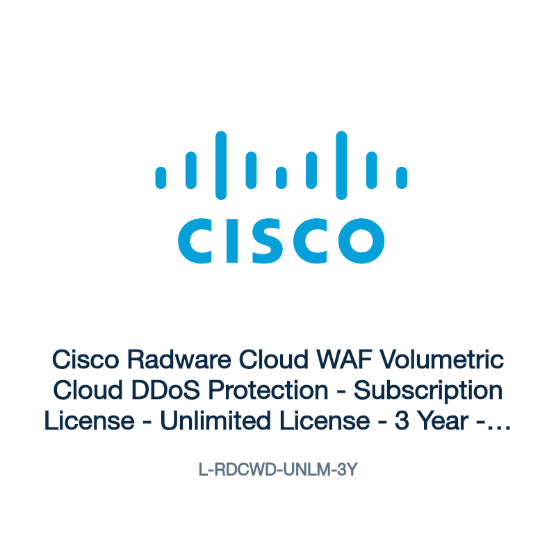 L-RDCWD-UNLM-3Y: Cisco Radware Cloud WAF Volumetric Cloud DDoS Protection