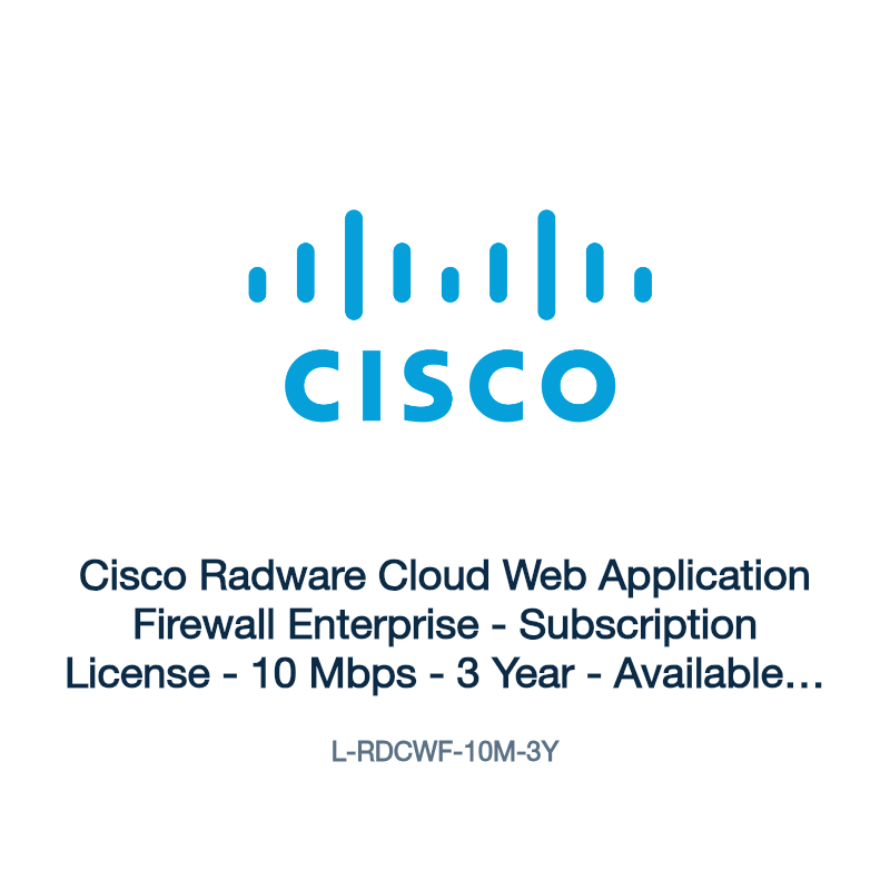 L-RDCWF-10M-3Y: Cisco Radware Cloud Web Application Firewall Enterprise