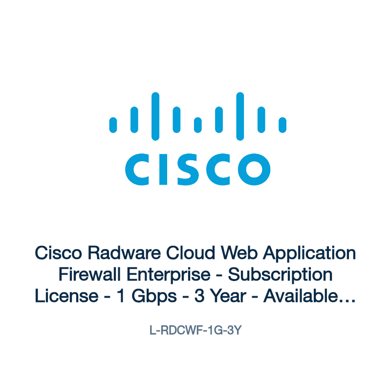 L-RDCWF-1G-3Y: Cisco Radware Cloud Web Application Firewall Enterprise