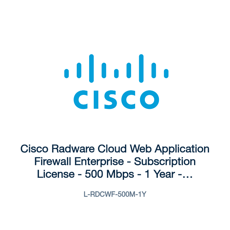 L-RDCWF-500M-1Y: Cisco Radware Cloud Web Application Firewall Enterprise