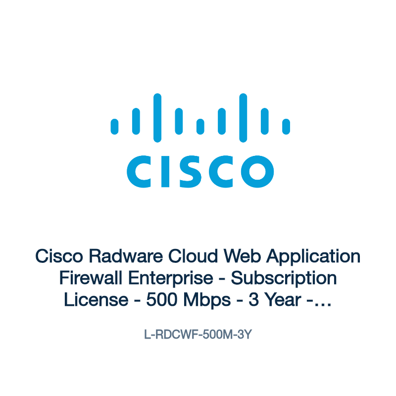 L-RDCWF-500M-3Y: Cisco Radware Cloud Web Application Firewall Enterprise
