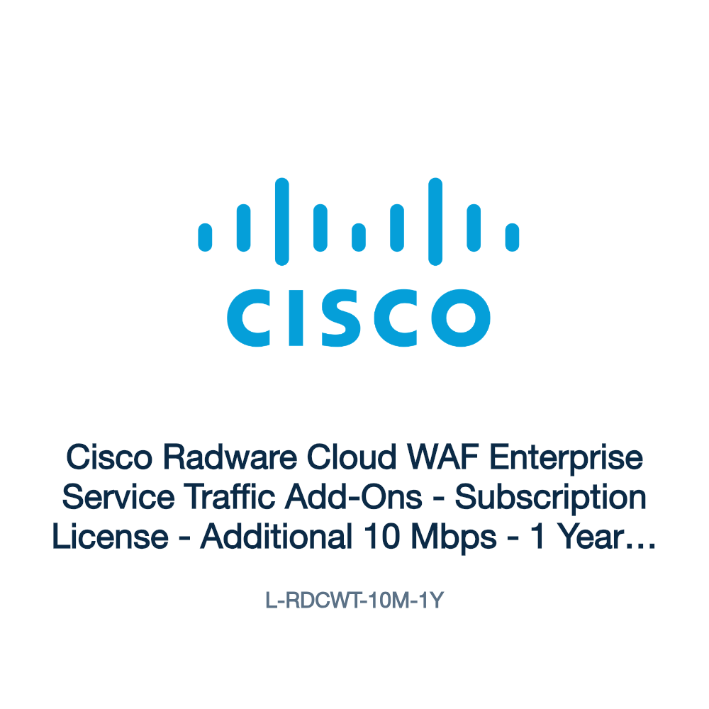 L-RDCWT-10M-1Y: Cisco Radware Cloud WAF Enterprise Service Traffic Add-Ons