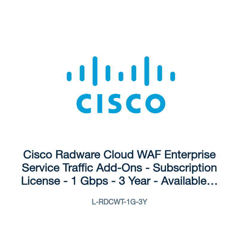 L-RDCWT-1G-3Y: Cisco Radware Cloud WAF Enterprise Service Traffic Add-Ons