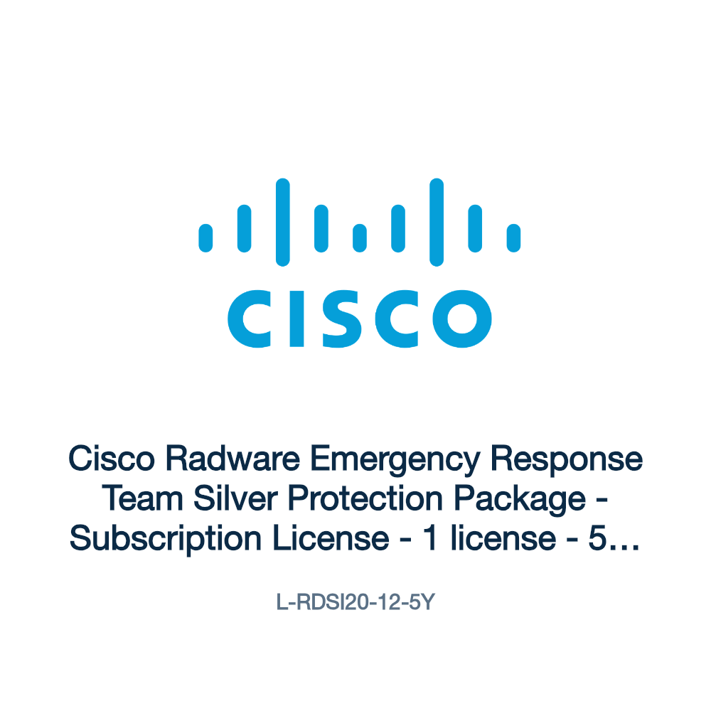 L-RDSI20-12-5Y: Cisco Radware Emergency Response Team Silver Protection Package