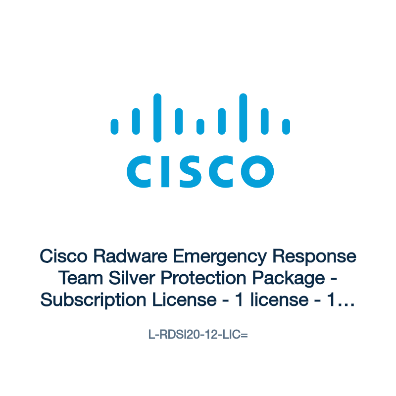 L-RDSI20-12-LIC=: Cisco Radware Emergency Response Team Silver Protection Package