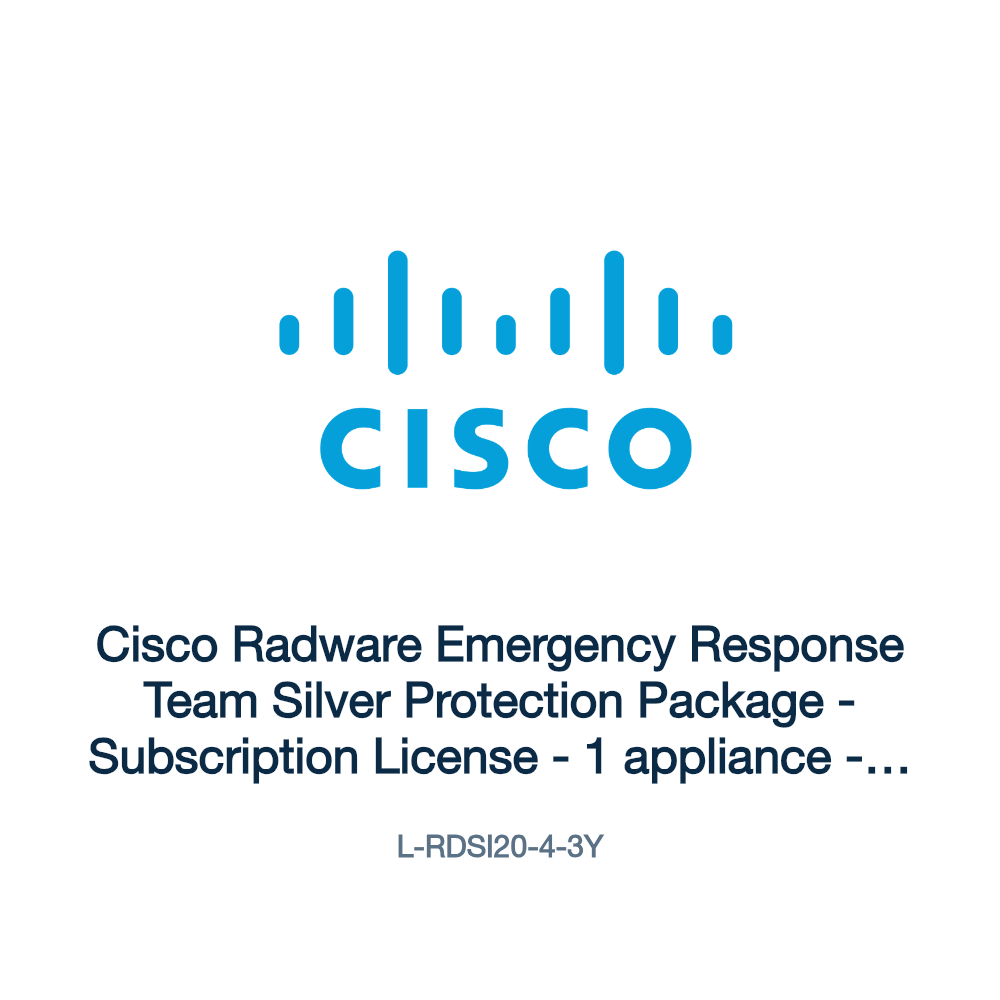 L-RDSI20-4-3Y: Cisco Radware Emergency Response Team Silver Protection Package