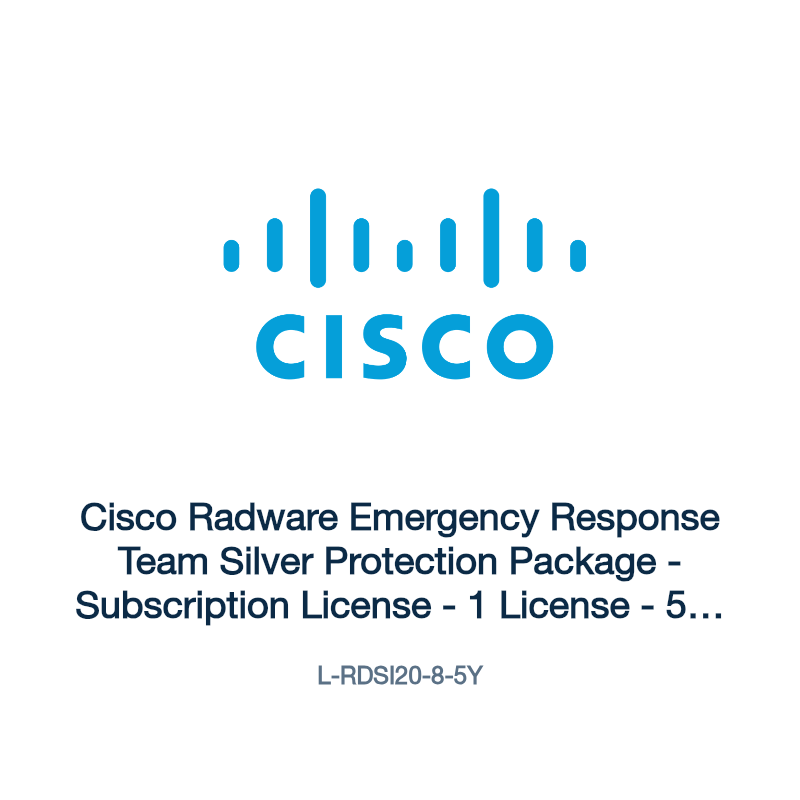 L-RDSI20-8-5Y: Cisco Radware Emergency Response Team Silver Protection Package