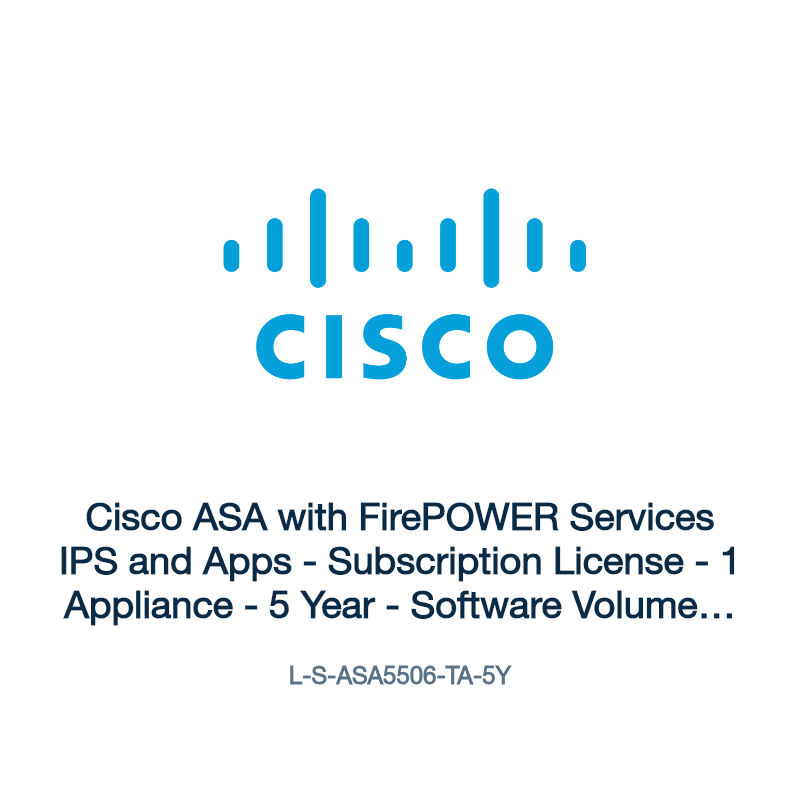 L-S-ASA5506-TA-5Y: Cisco ASA with FirePOWER Services IPS and Apps