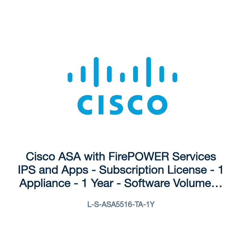 L-S-ASA5516-TA-1Y: Cisco ASA with FirePOWER Services IPS and Apps
