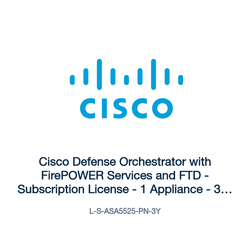 L-S-ASA5525-PN-3Y: Cisco Defense Orchestrator with FirePOWER Services and FTD