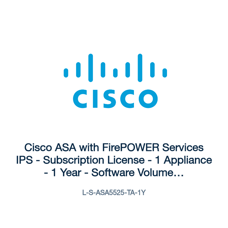 L-S-ASA5525-TA-1Y: Cisco ASA with FirePOWER Services IPS