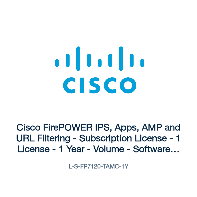 L-S-FP7120-TAMC-1Y: Cisco FirePOWER IPS, Apps, AMP and URL Filtering