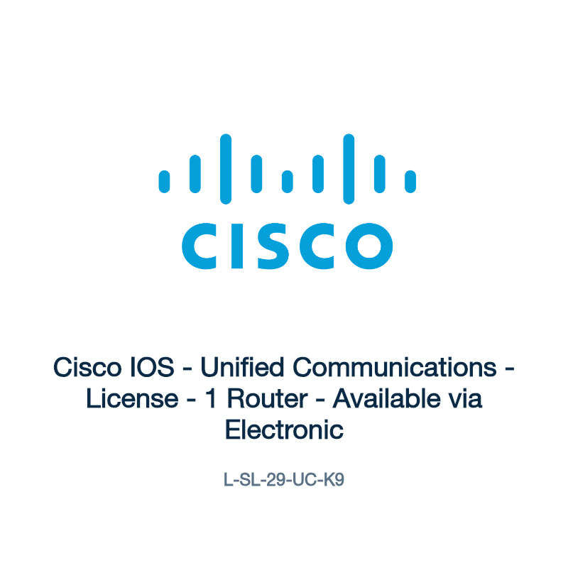L-SL-29-UC-K9: Cisco IOS - Unified Communications - License - 1 Router