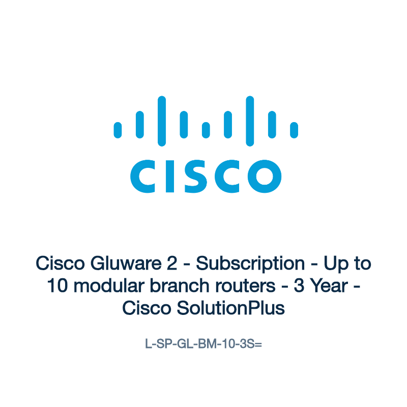 L-SP-GL-BM-10-3S=: Cisco Gluware 2 - Subscription - Up to 10 modular branch routers - 3