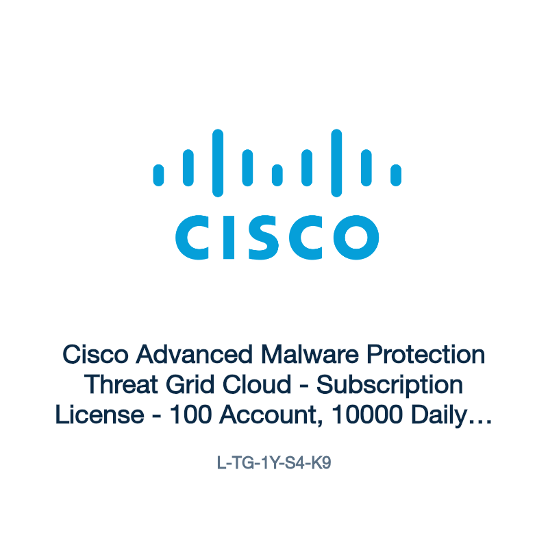 L-TG-1Y-S4-K9: Cisco Advanced Malware Protection Threat Grid Cloud