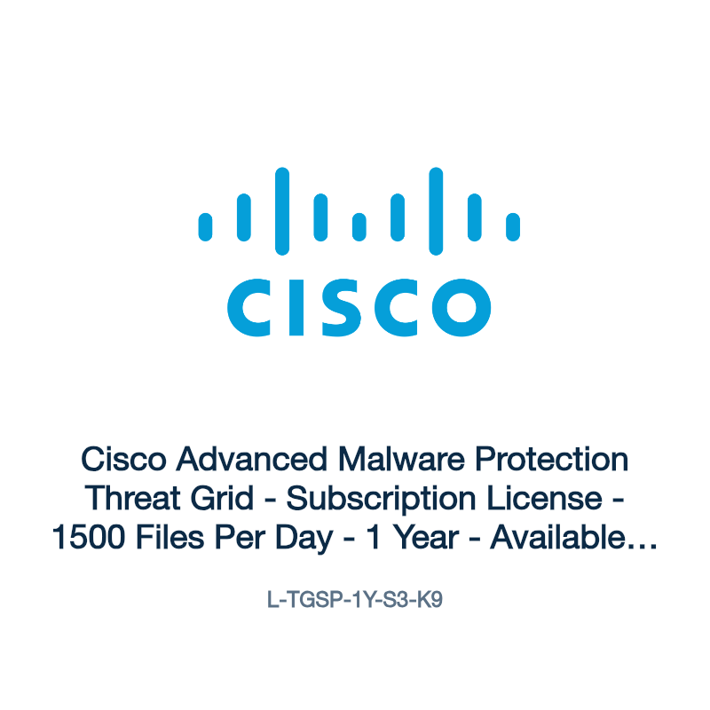 L-TGSP-1Y-S3-K9: Cisco Advanced Malware Protection Threat Grid