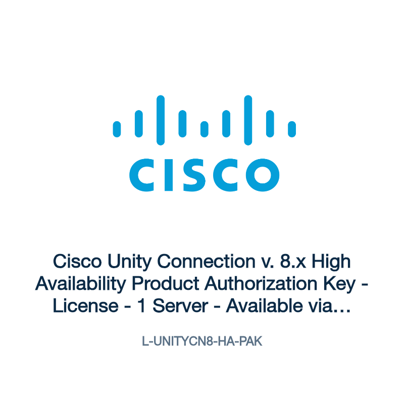L-UNITYCN8-HA-PAK: Cisco Unity Connection v. 8.x High Availability Product Authorization