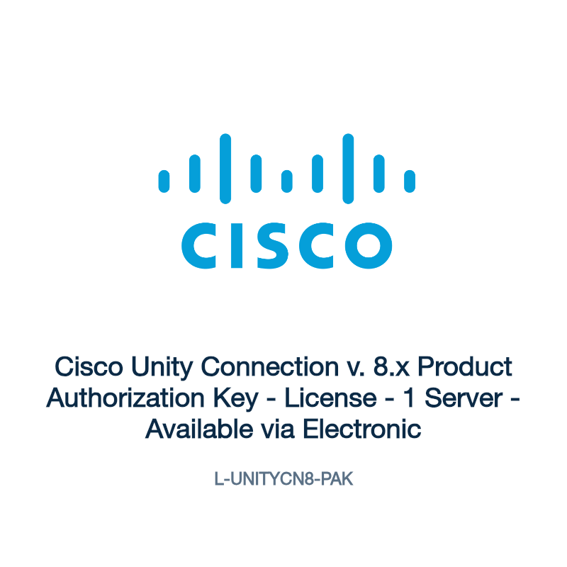 L-UNITYCN8-PAK: Cisco Unity Connection v. 8.x Product Authorization Key