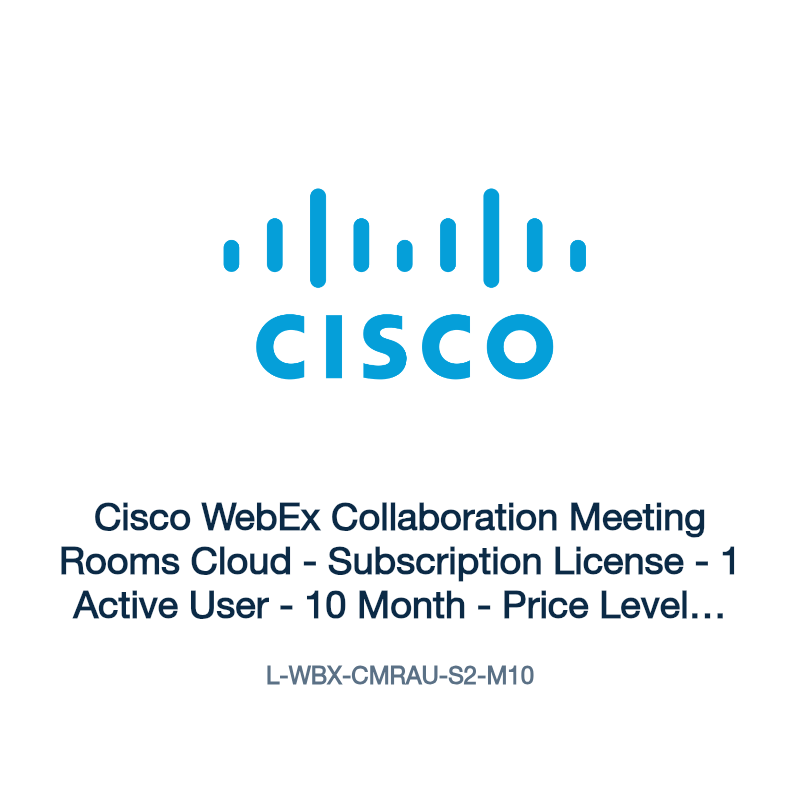 L-WBX-CMRAU-S2-M10: Cisco WebEx Collaboration Meeting Rooms Cloud