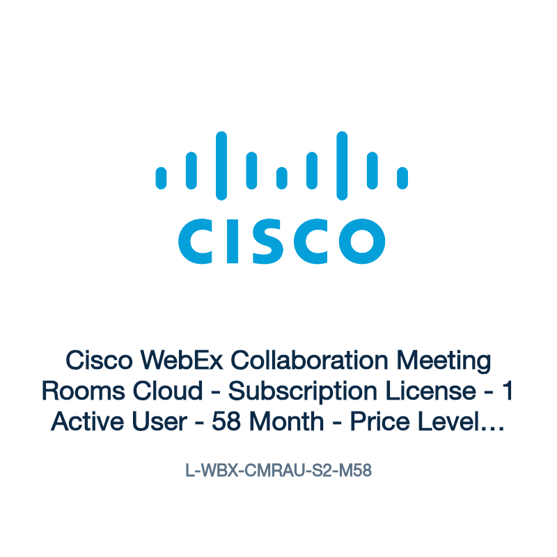L-WBX-CMRAU-S2-M58: Cisco WebEx Collaboration Meeting Rooms Cloud