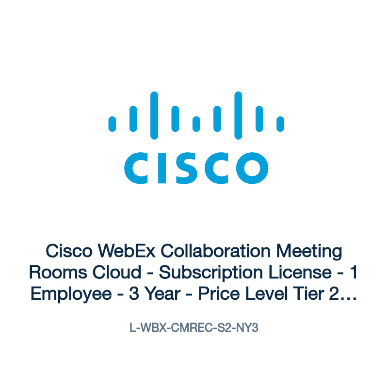 L-WBX-CMREC-S2-NY3: Cisco WebEx Collaboration Meeting Rooms Cloud
