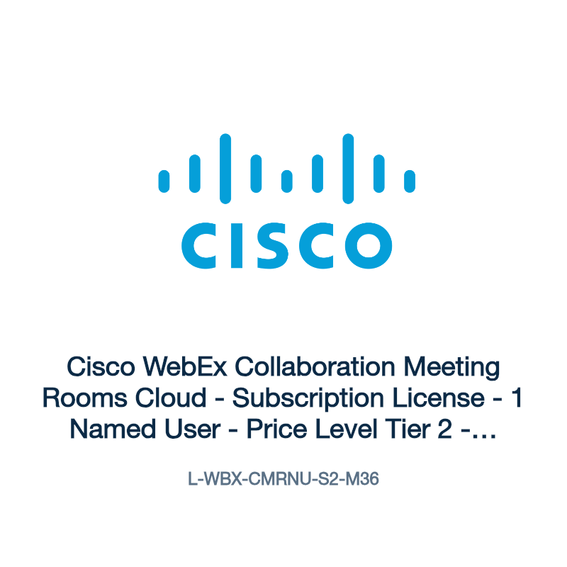 L-WBX-CMRNU-S2-M36: Cisco WebEx Collaboration Meeting Rooms Cloud