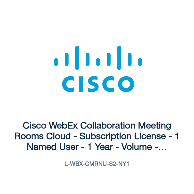 L-WBX-CMRNU-S2-NY1: Cisco WebEx Collaboration Meeting Rooms Cloud