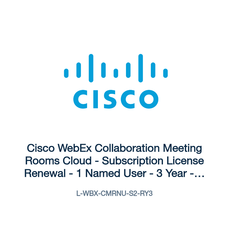 L-WBX-CMRNU-S2-RY3: Cisco WebEx Collaboration Meeting Rooms Cloud