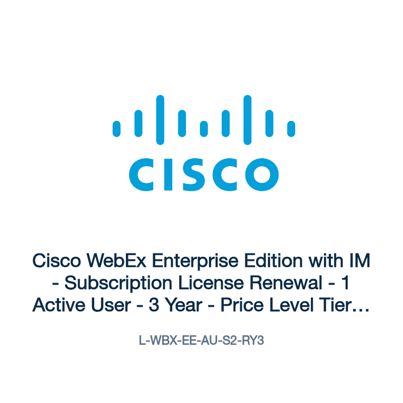 L-WBX-EE-AU-S2-RY3: Cisco WebEx Enterprise Edition with IM