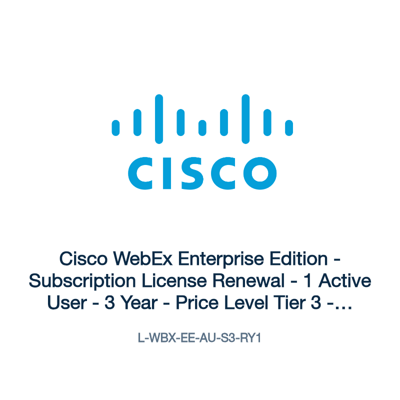 L-WBX-EE-AU-S3-RY1: Cisco WebEx Enterprise Edition