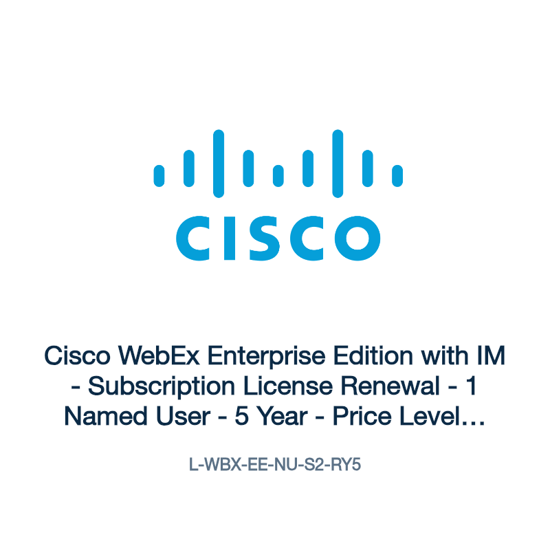 L-WBX-EE-NU-S2-RY5: Cisco WebEx Enterprise Edition with IM