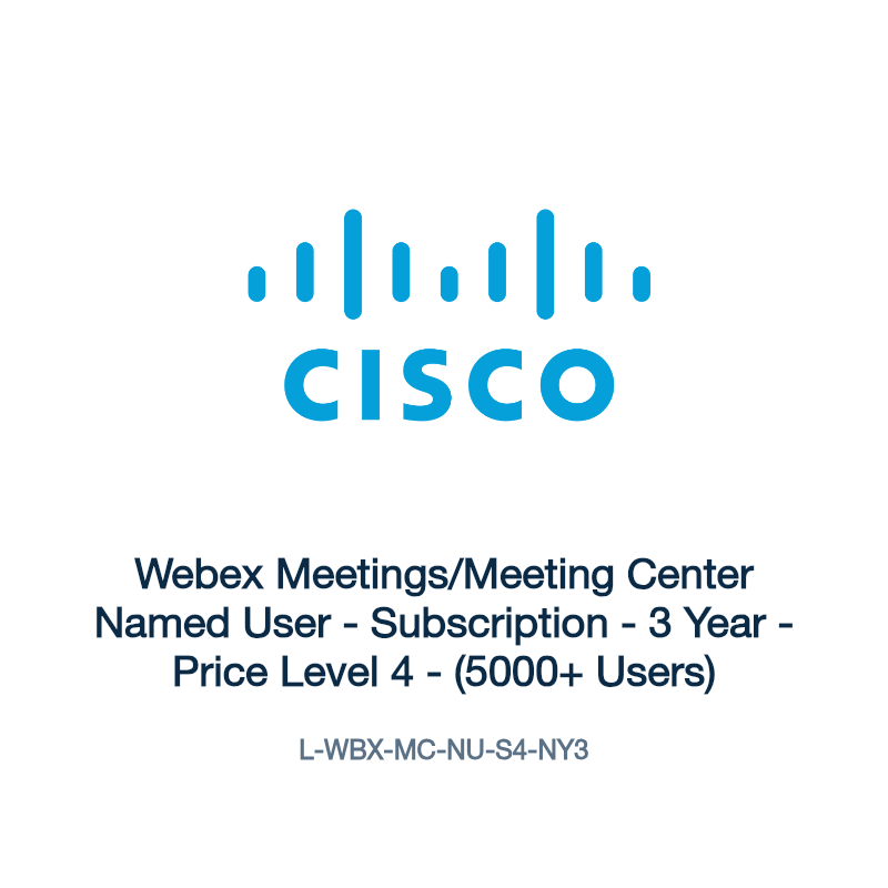 L-WBX-MC-NU-S4-NY3: Webex Meetings/Meeting Center Named User