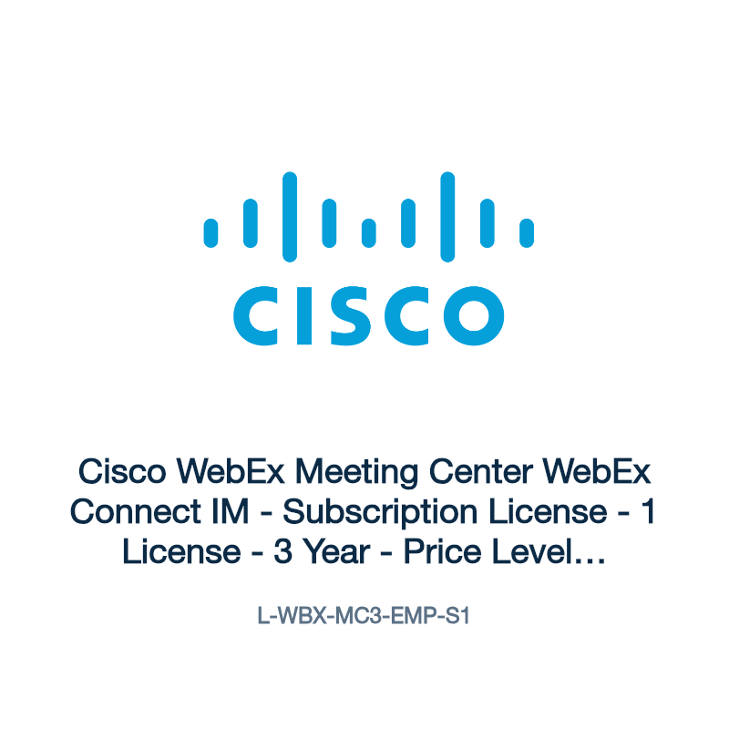L-WBX-MC3-EMP-S1: Cisco WebEx Meeting Center WebEx Connect IM