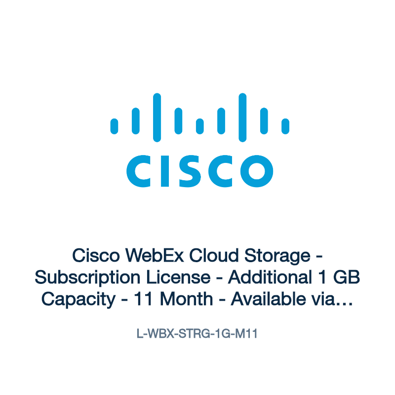 L-WBX-STRG-1G-M11: Cisco WebEx Cloud Storage