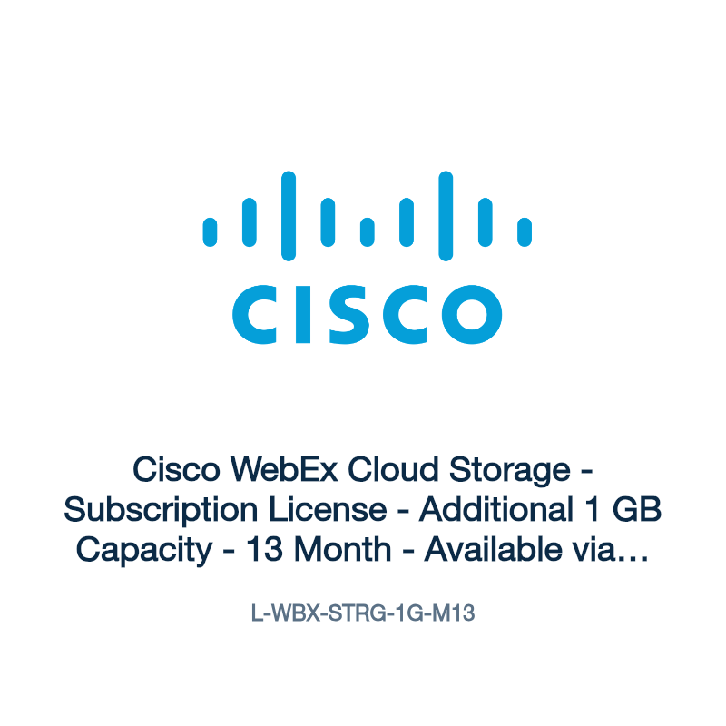 L-WBX-STRG-1G-M13: Cisco WebEx Cloud Storage