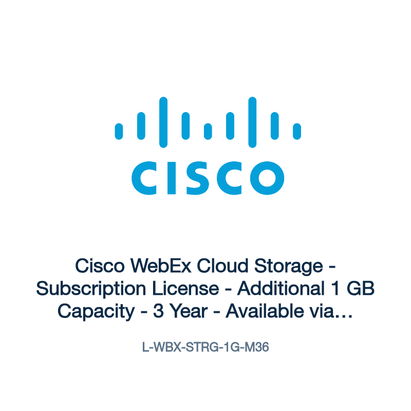 L-WBX-STRG-1G-M36: Cisco WebEx Cloud Storage