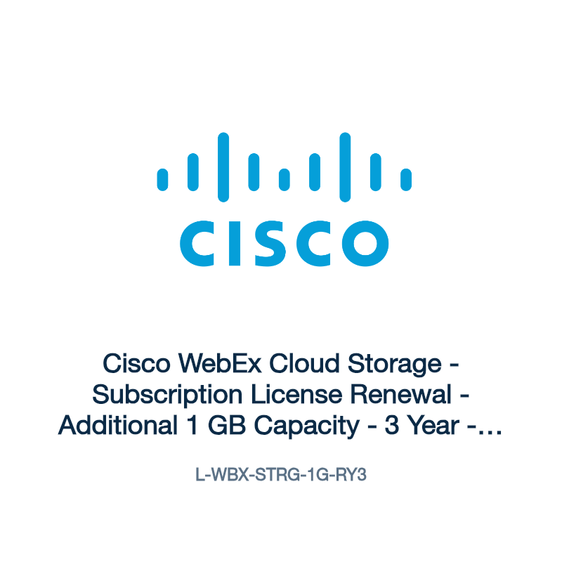 L-WBX-STRG-1G-RY3: Cisco WebEx Cloud Storage