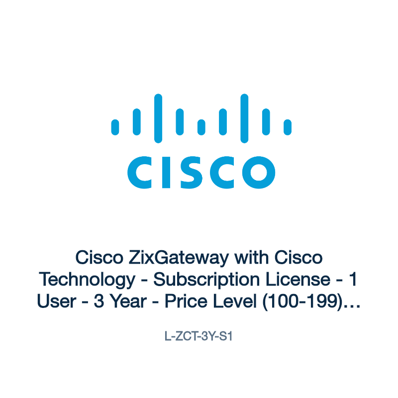 L-ZCT-3Y-S1: Cisco ZixGateway with Cisco Technology