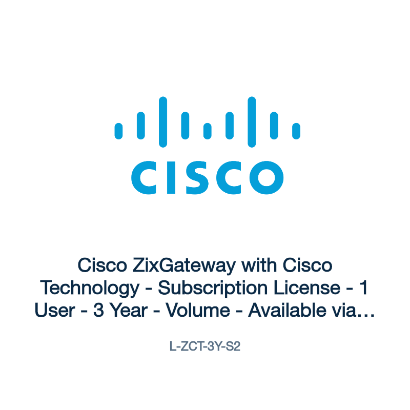 L-ZCT-3Y-S2: Cisco ZixGateway with Cisco Technology