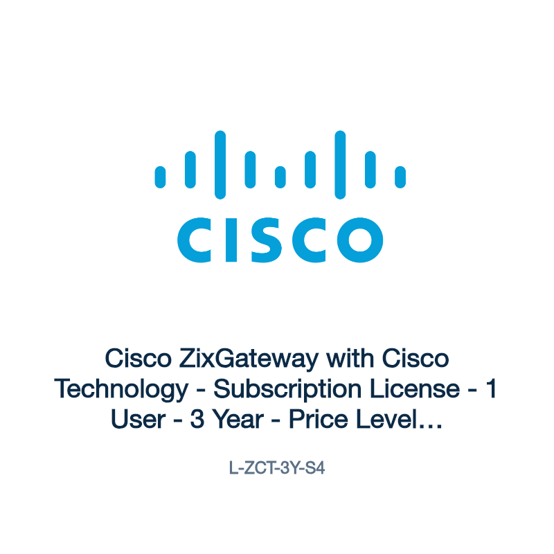 L-ZCT-3Y-S4: Cisco ZixGateway with Cisco Technology