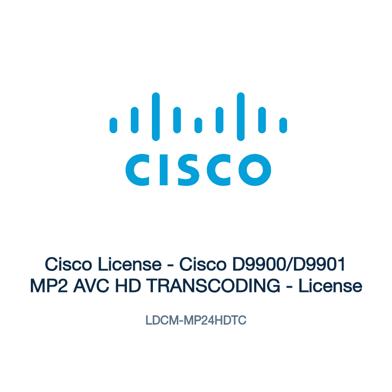 LDCM-MP24HDTC: Cisco License - Cisco D9900/D9901 MP2 AVC HD TRANSCODING - License