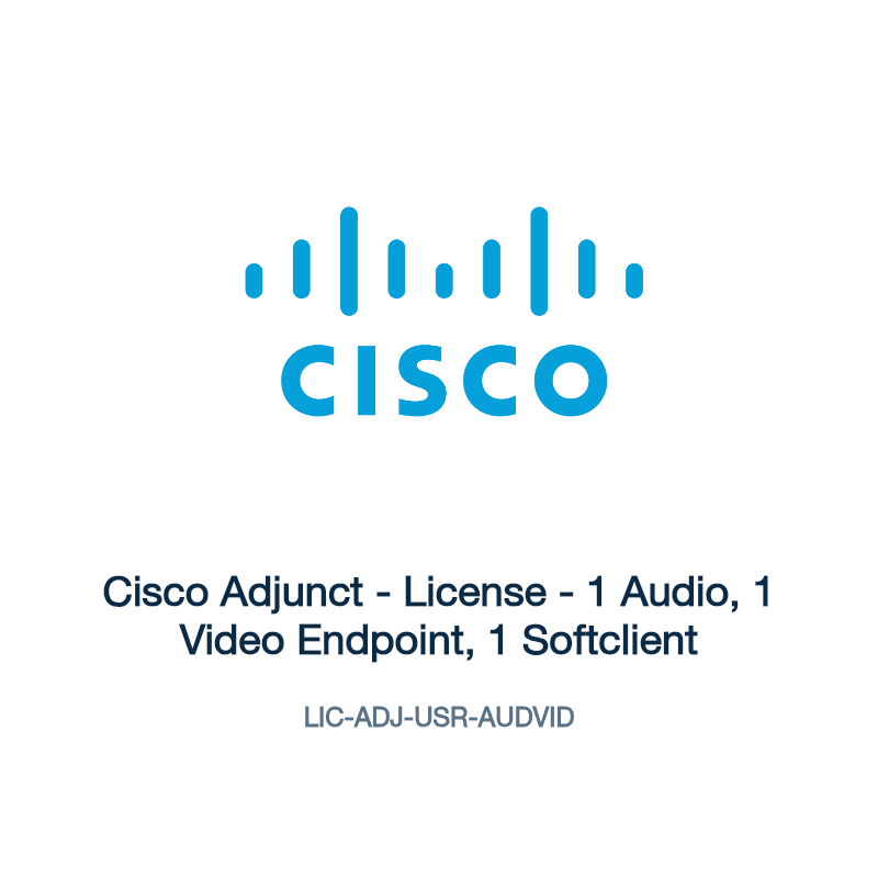 LIC-ADJ-USR-AUDVID: Cisco Adjunct - License - 1 Audio, 1 Video Endpoint, 1 Softclient