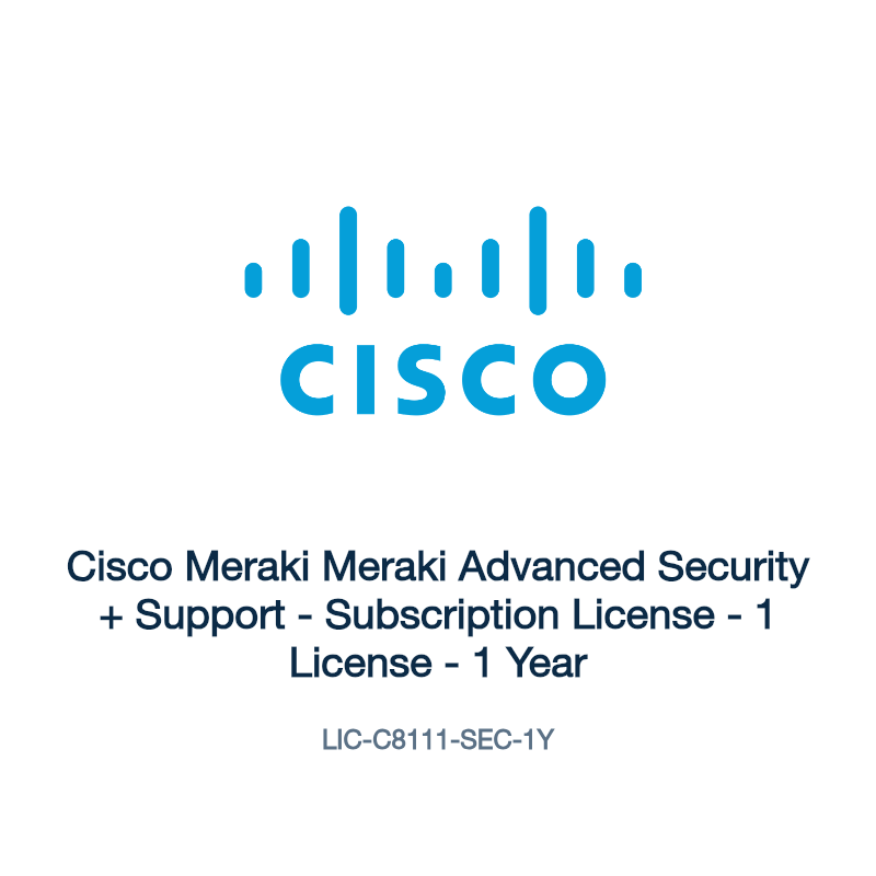 LIC-C8111-SEC-1Y: Cisco Meraki Meraki Advanced Security + Support