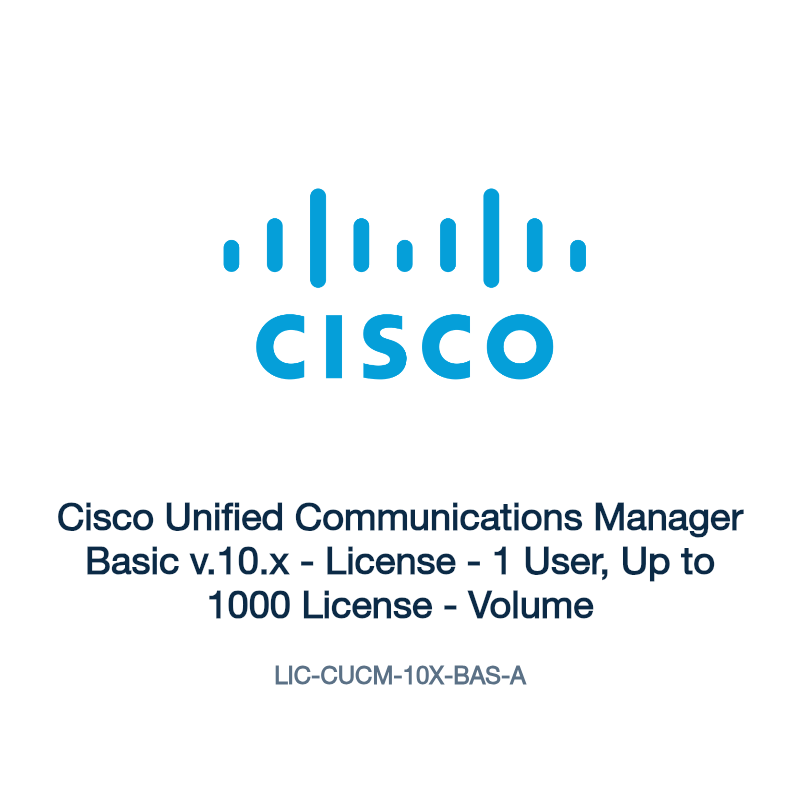 LIC-CUCM-10X-BAS-A: Cisco Unified Communications Manager Basic v.10.x
