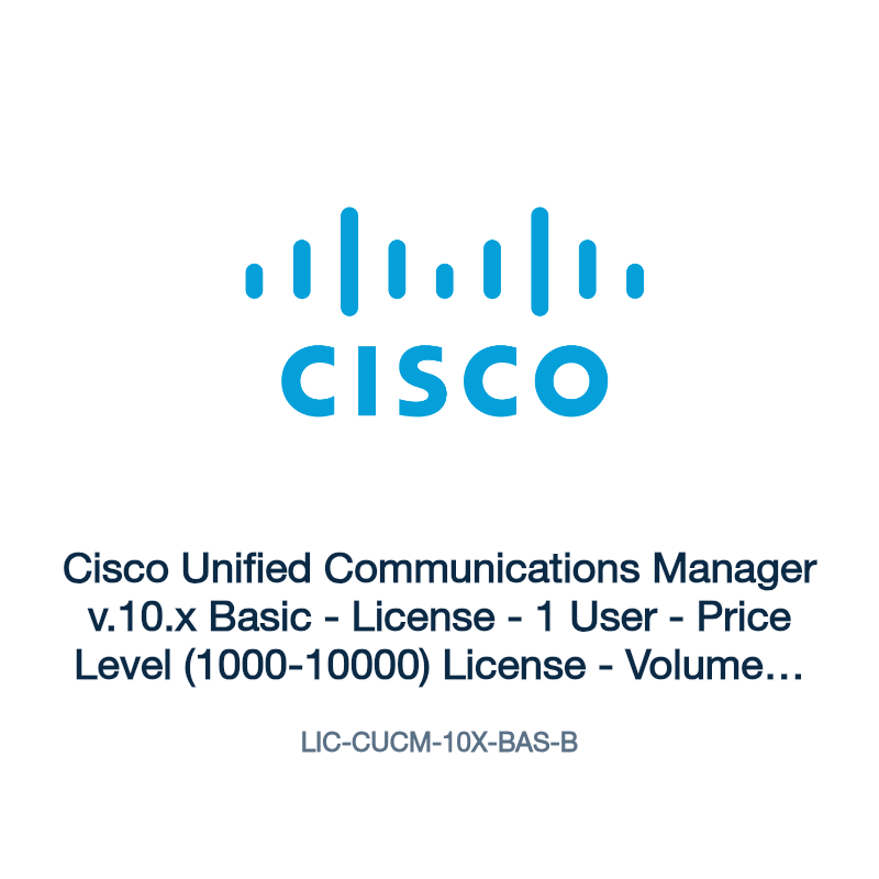 LIC-CUCM-10X-BAS-B: Cisco Unified Communications Manager v.10.x Basic
