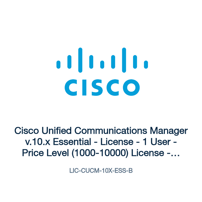 LIC-CUCM-10X-ESS-B: Cisco Unified Communications Manager v.10.x Essential
