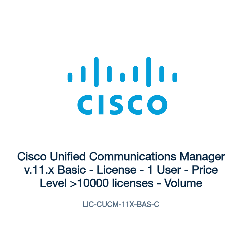 LIC-CUCM-11X-BAS-C: Cisco Unified Communications Manager v.11.x Basic