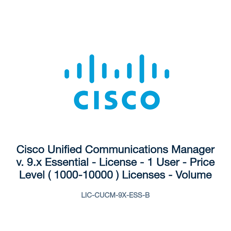 LIC-CUCM-9X-ESS-B: Cisco Unified Communications Manager v. 9.x Essential
