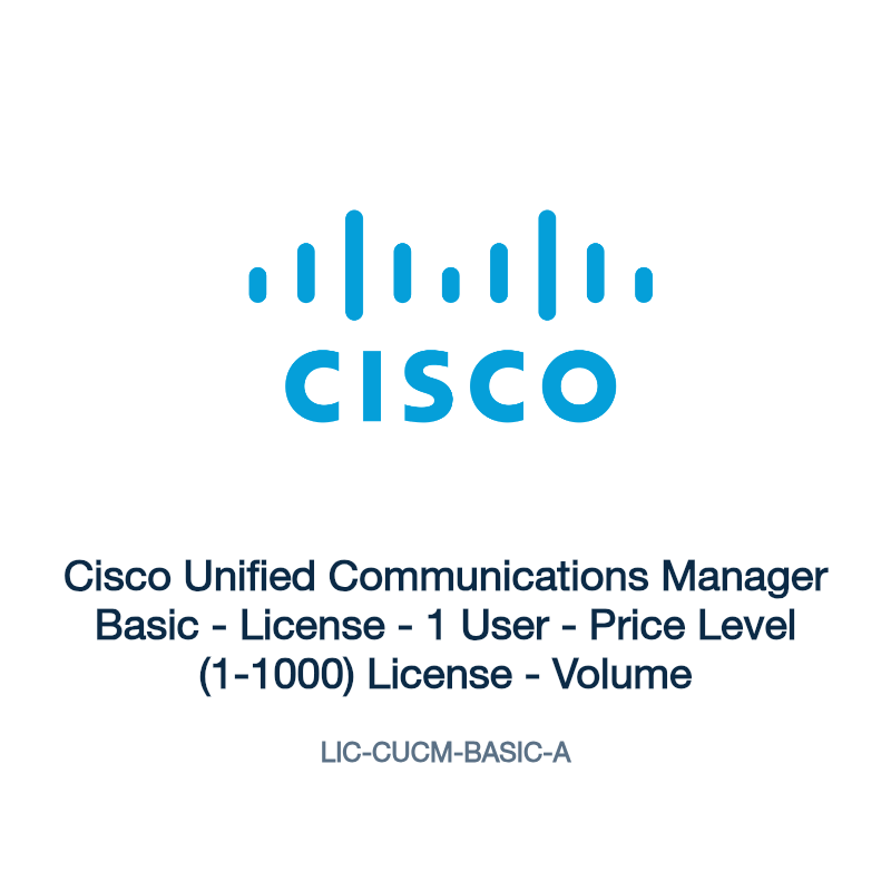 LIC-CUCM-BASIC-A: Cisco Unified Communications Manager Basic